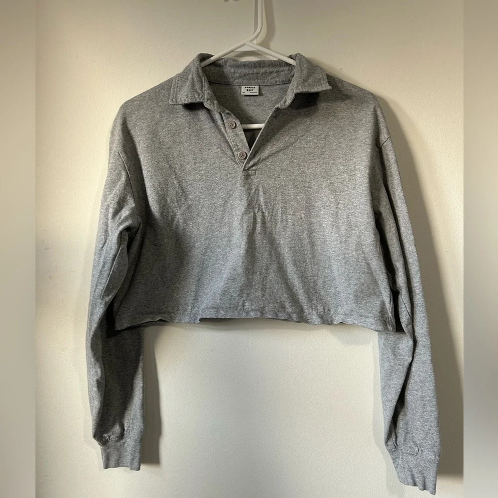 Sunday Best  Grey Cropped Top‎